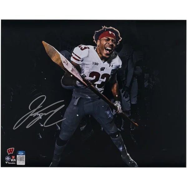 Jonathan Taylor Signed 16 x 20 Wisconsin Badgers Photograph | Spotlight Paddle