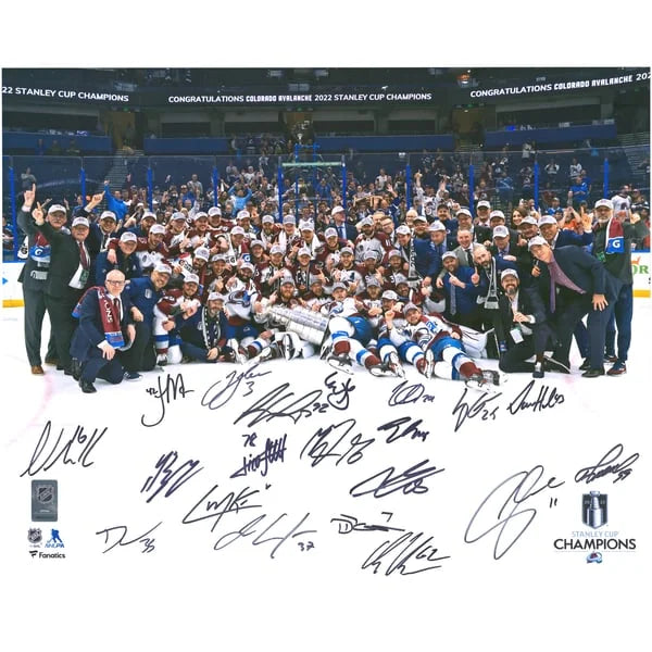 Colorado Avalanche Signed 2022 Stanley Cup Champions 16 x 20 Team Photo | W16HKAVA005