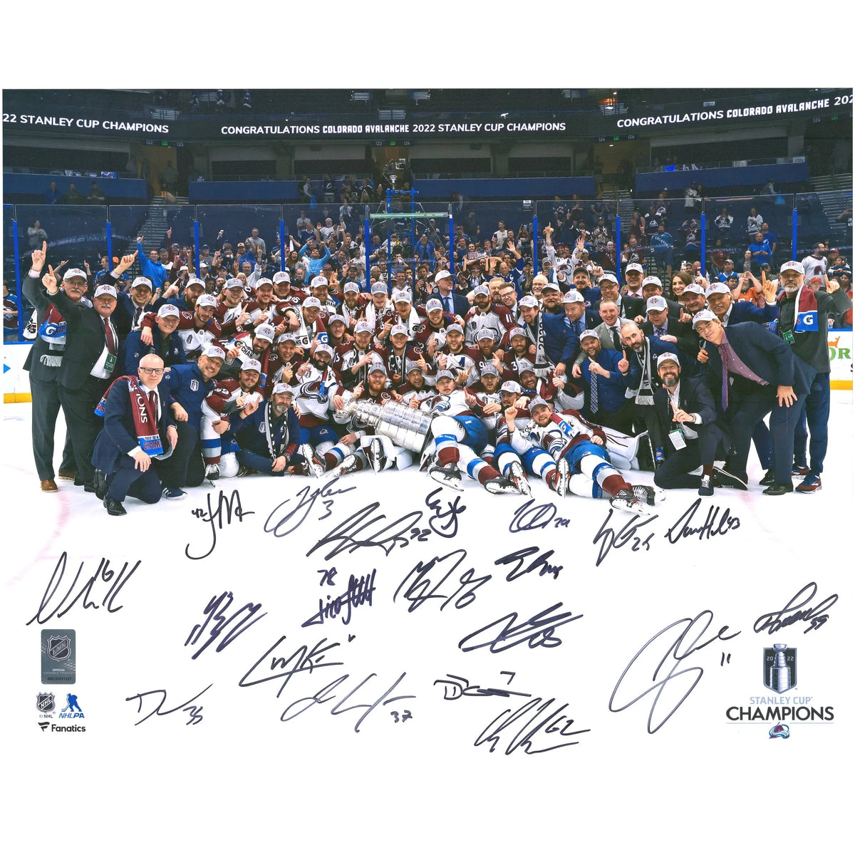 Colorado Avalanche Signed 2022 Stanley Cup Champions 16 x 20 Team Photo | W16HKAVA005