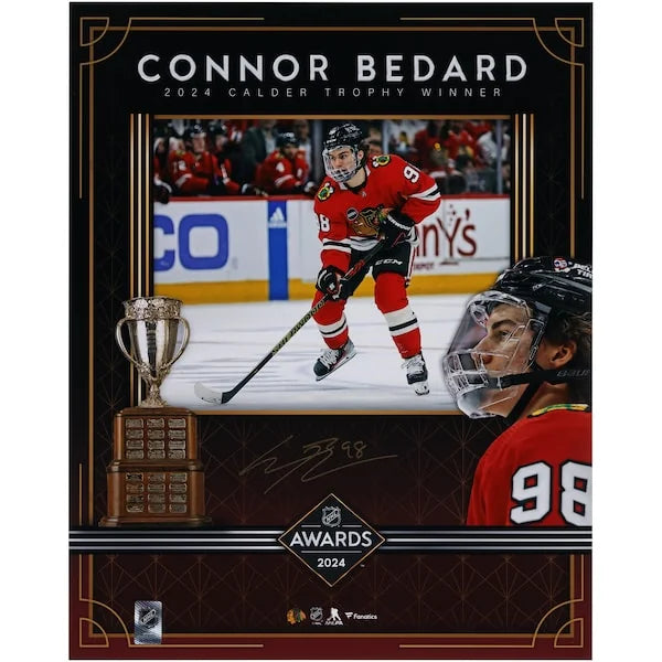 Connor Bedard Signed 16 x 20 Photo | 2024 Calder Trophy
