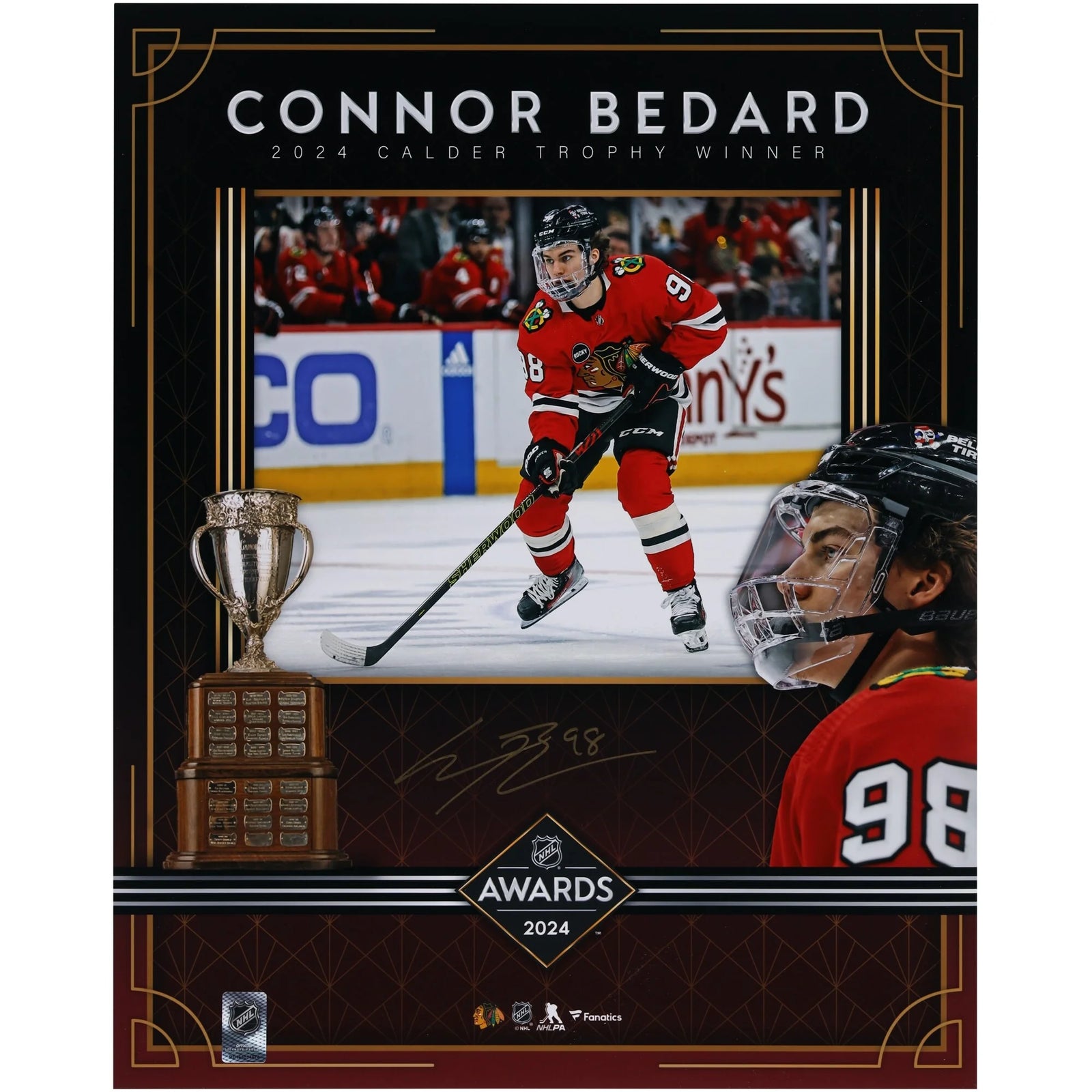 Connor Bedard Signed 16 x 20 Photo | 2024 Calder Trophy