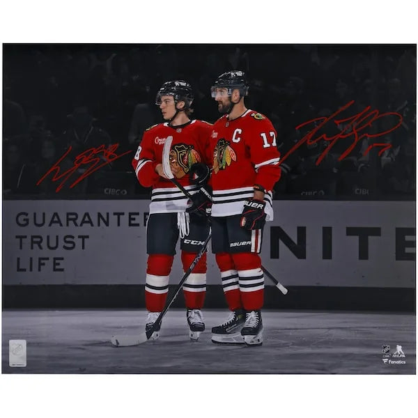 Connor Bedard & Nick Foligno Signed Blackhawks 16 x 20 Photo | Authenticated