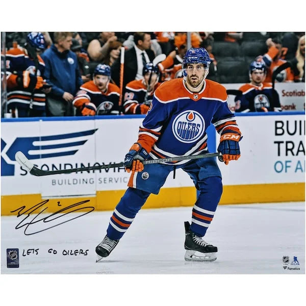 Evan Bouchard Signed 16 x 20 Photograph | Edmonton Oilers Inscription