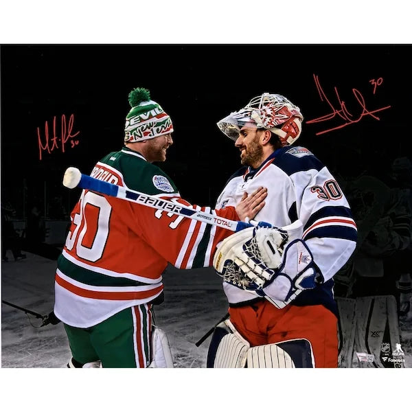 Martin Brodeur & Henrik Lundqvist Signed 16 x 20 Photo | 2014 Stadium Series