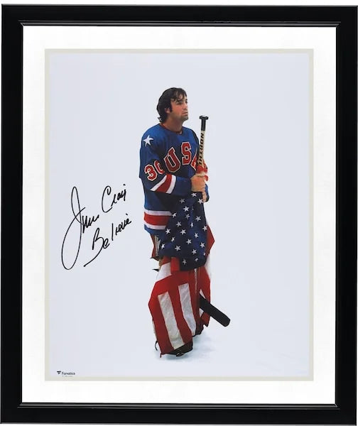 Jim Craig Signed 1980 Olympics 16 x 20 Photo | Believe Inscription