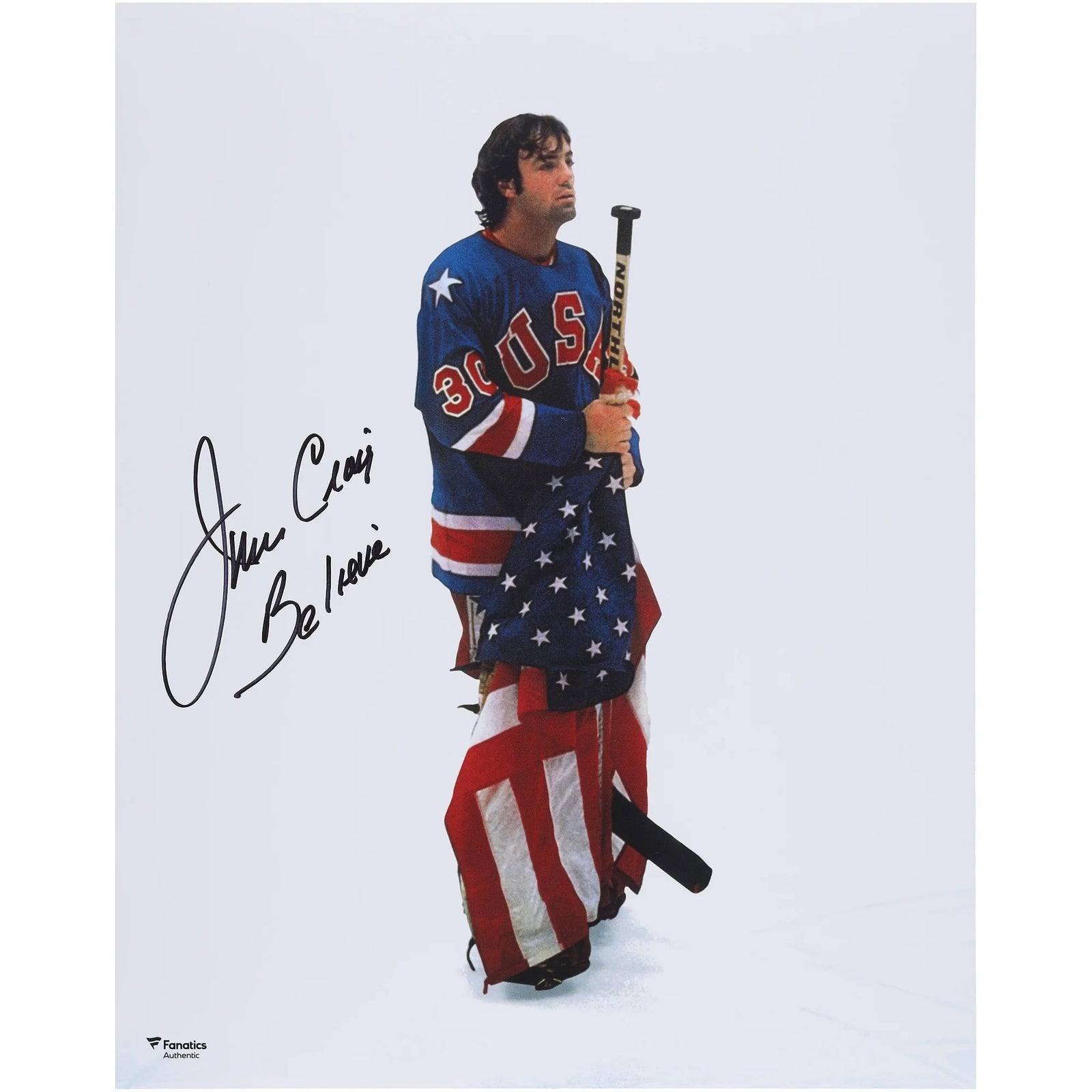 Jim Craig Signed 1980 Olympics 16 x 20 Photo | Believe Inscription