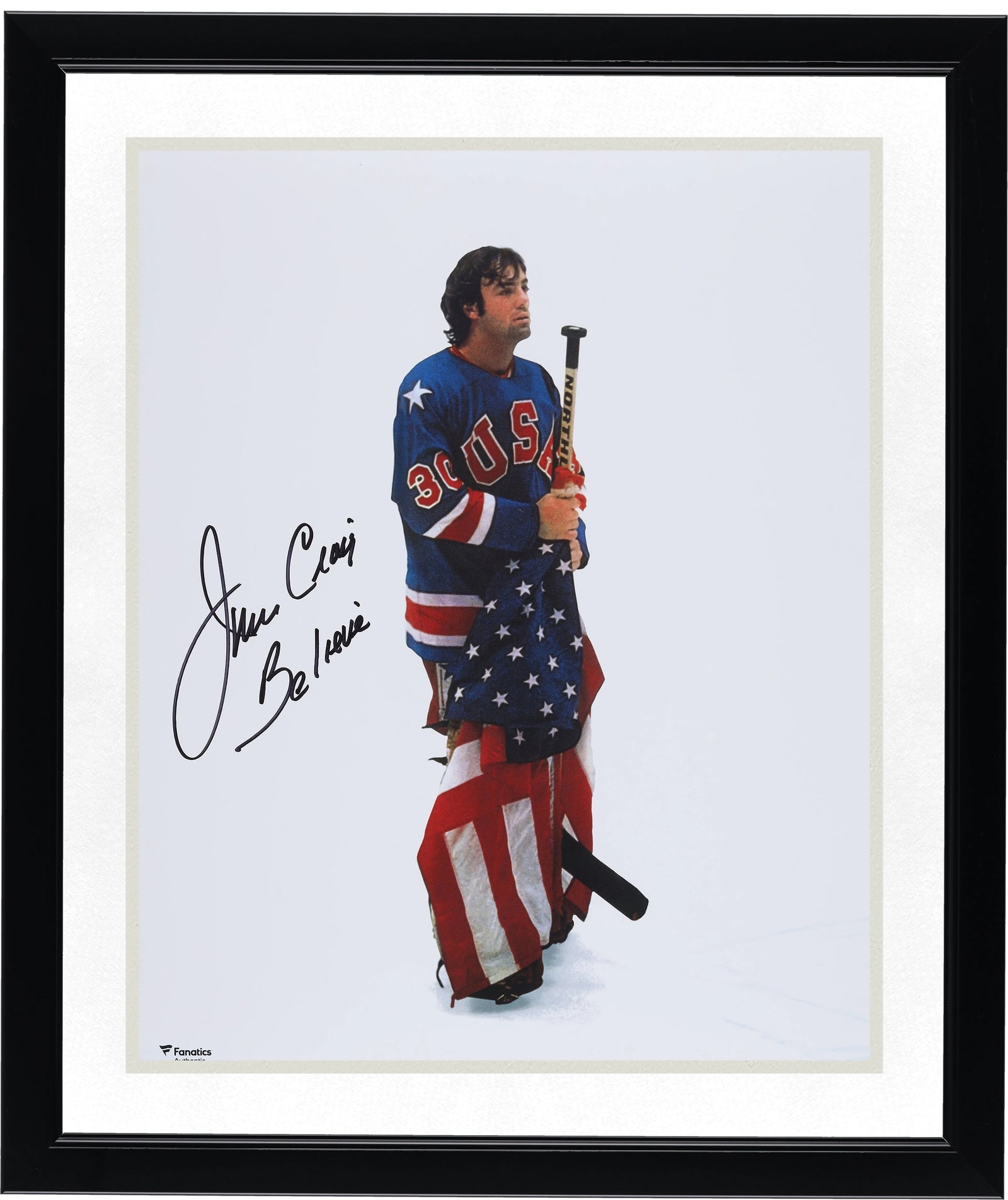 Jim Craig Signed 1980 Olympics 16 x 20 Photo | Believe Inscription