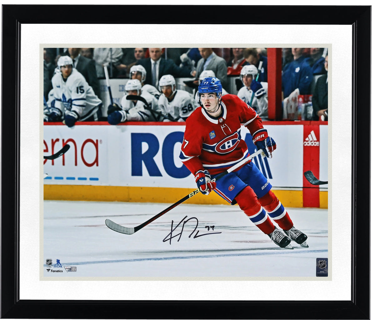 Kirby Dach Signed 16 x 20 Canadiens Debut Photograph | Montreal Canadiens