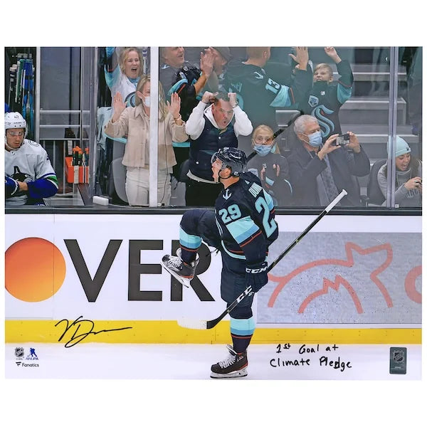 Vince Dunn Signed 16 x 20 Photograph | 1st Goal at Climate Pledge Inscription