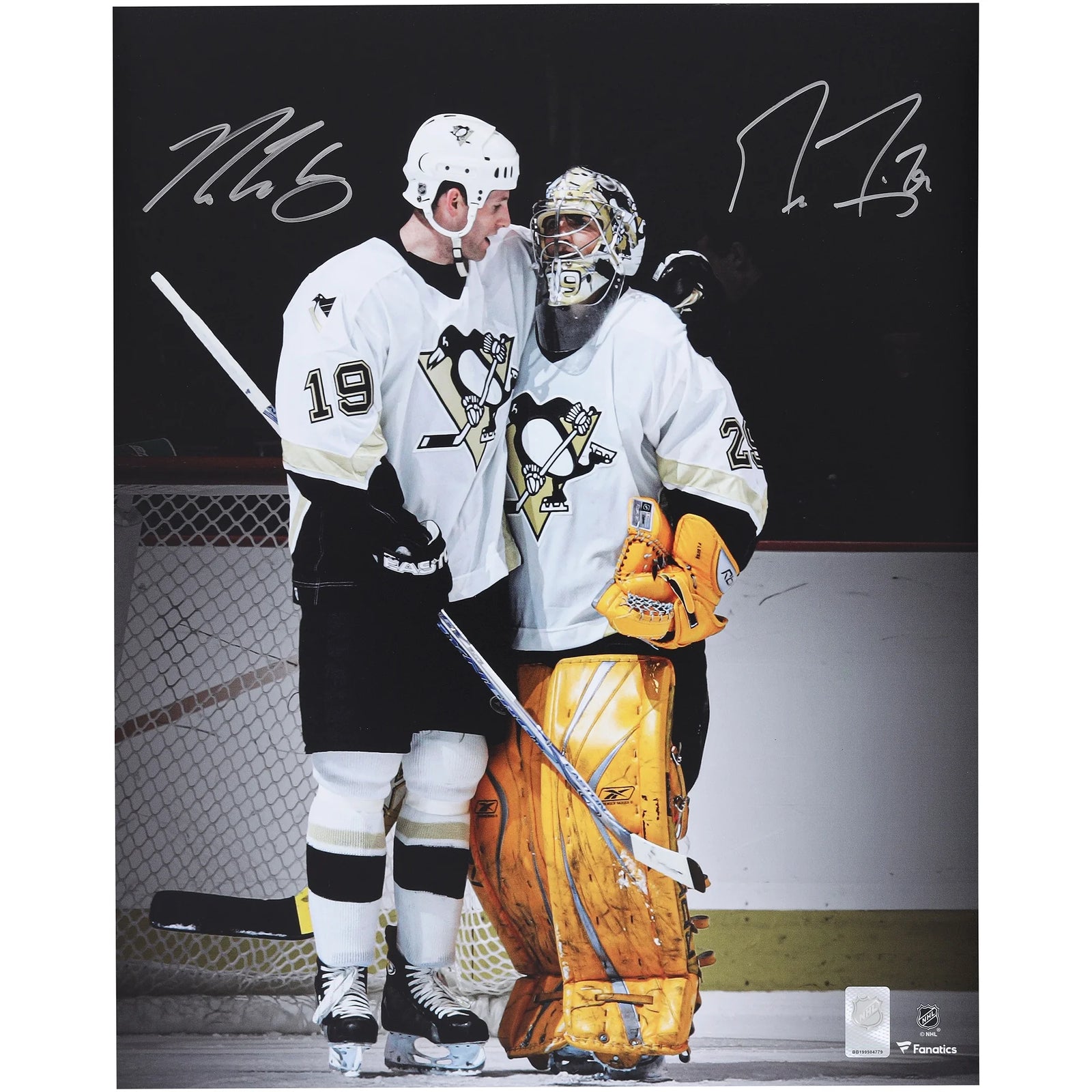 Marc-Andre Fleury & Ryan Whitney Signed 16 x 20 Photo | Penguins Celebration