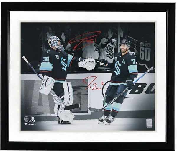 Philipp Grubauer & Jordan Eberle Signed Seattle Kraken 16 x 20 Photo