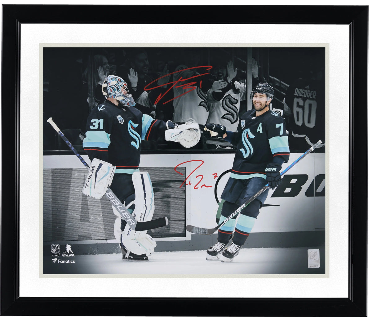 Philipp Grubauer & Jordan Eberle Signed Seattle Kraken 16 x 20 Photo