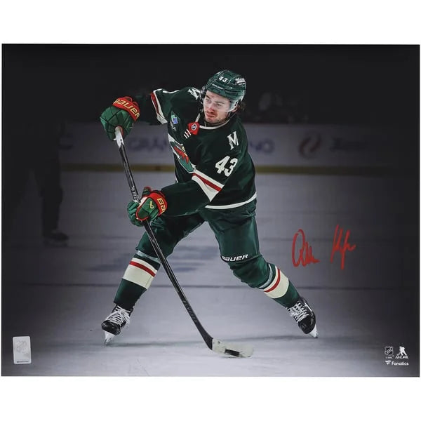 Quinn Hughes Signed 16 x 20 Wild Debut Photograph | Minnesota Wild