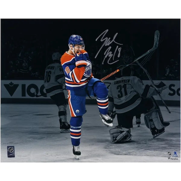 Zach Hyman Signed Edmonton Oilers 16 x 20 Photo | Jersey Celebrating