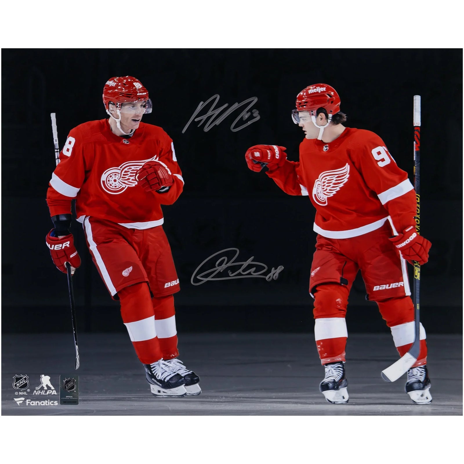 Patrick Kane & Alex DeBrincat Signed 16 x 20 Photo | Detroit Red Wings