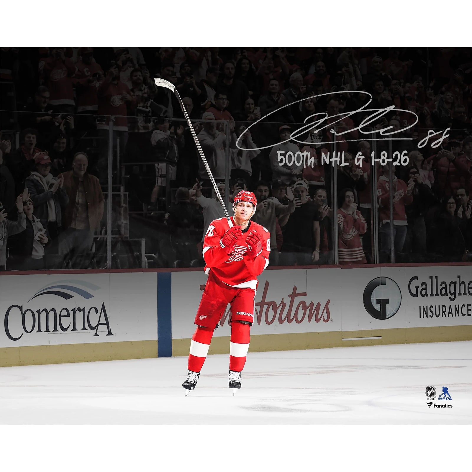 Patrick Kane Signed 16 x 20 Photo | 500th NHL Goal Inscription