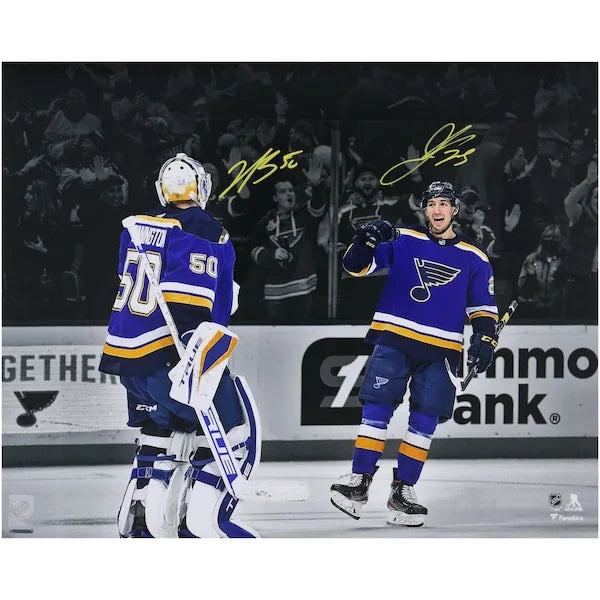 Jordan Kyrou & Jordan Binnington Signed 16 x 20 Photo | Blues