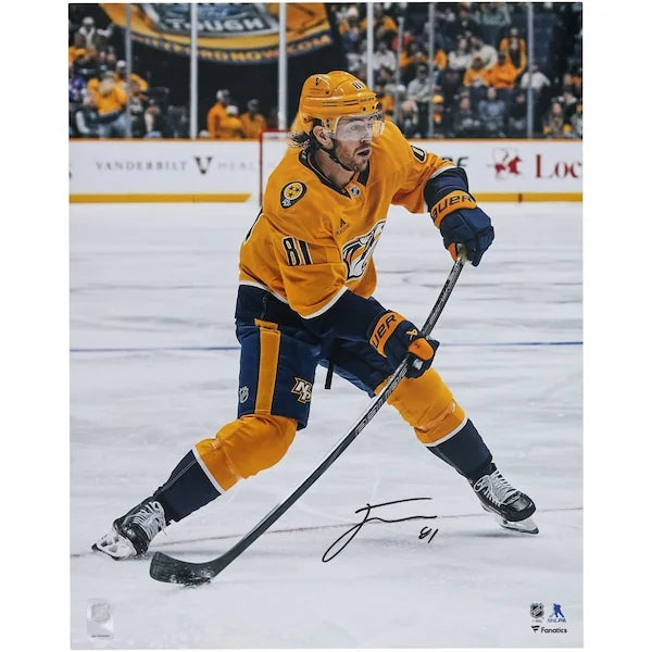 Jonathan Marchessault Signed 16 x 20 Gold Jersey Shooting Photo | Nashville Predators