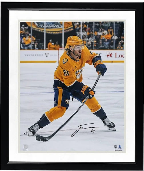 Jonathan Marchessault Signed 16 x 20 Gold Jersey Shooting Photo | Nashville Predators