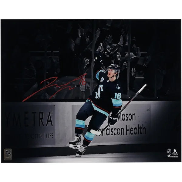 Jared McCann Signed Seattle Kraken 16 x 20 Jersey Spotlight Photograph | Authenticated