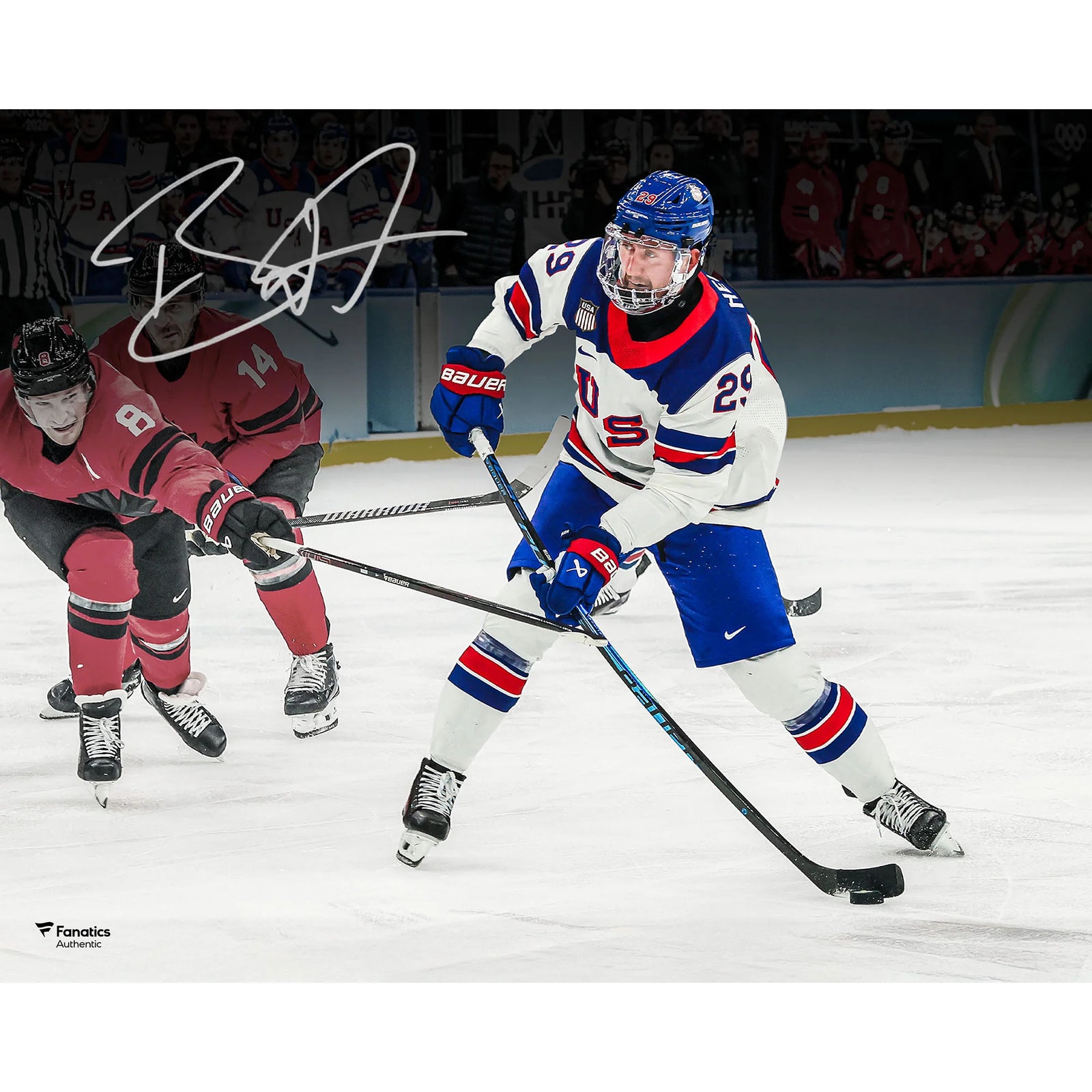 Brock Nelson Signed Team USA 16 x 20 Photograph | 2026 Olympic Gold Medal