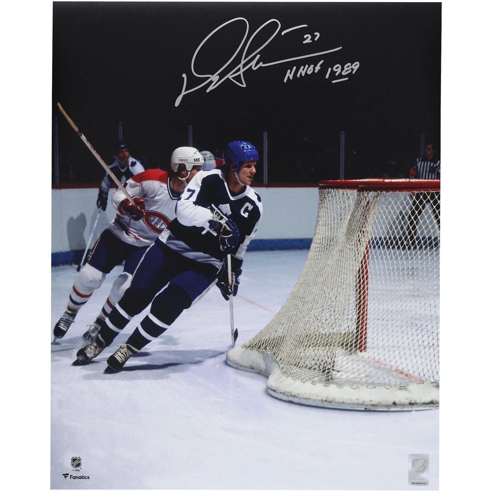 Darryl Sittler Signed 16 x 20 Maple Leafs Photo | HHOF 1989 Inscription