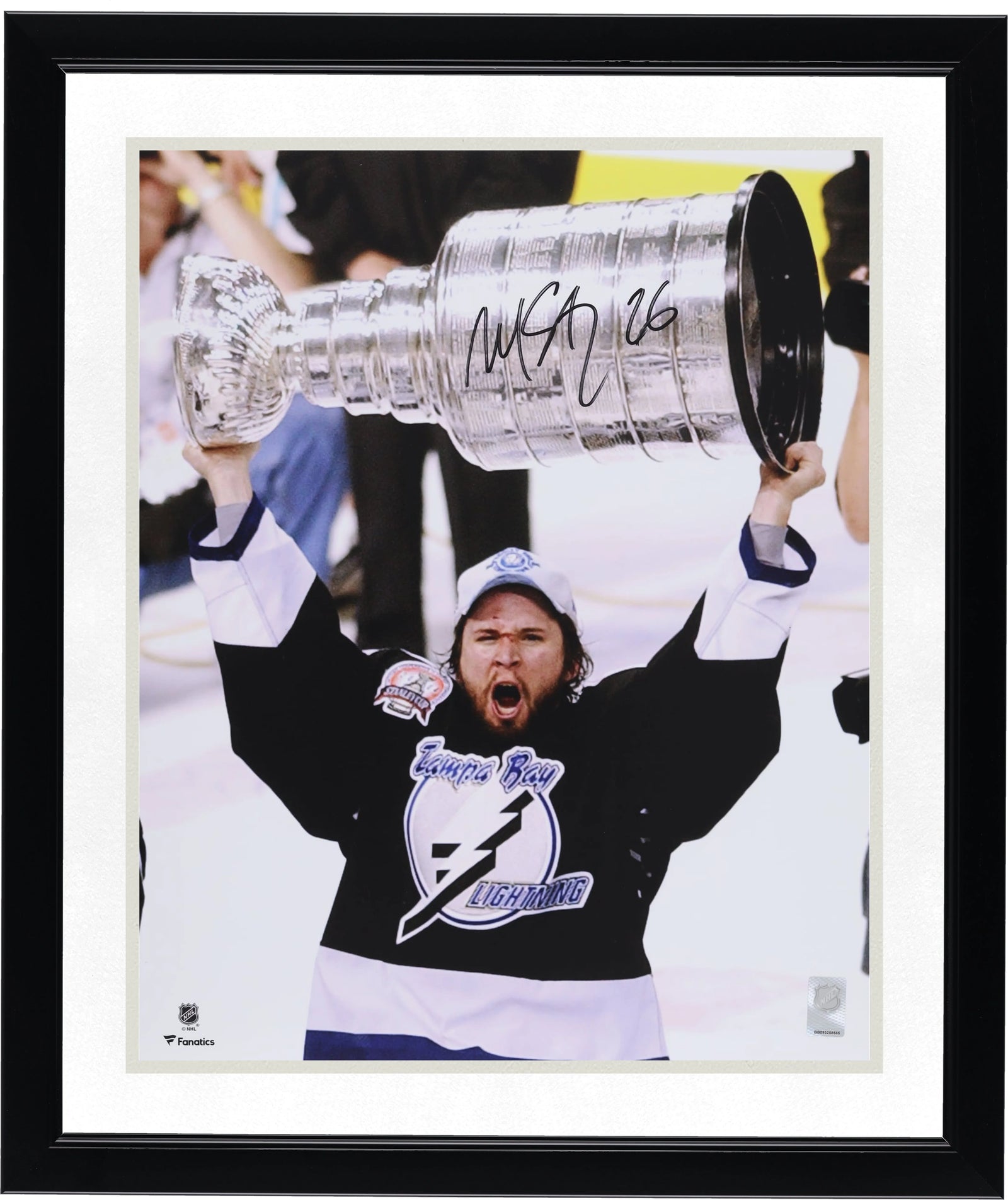 Martin St. Louis Signed 16 x 20 Lightning Cup Photograph | Authenticated