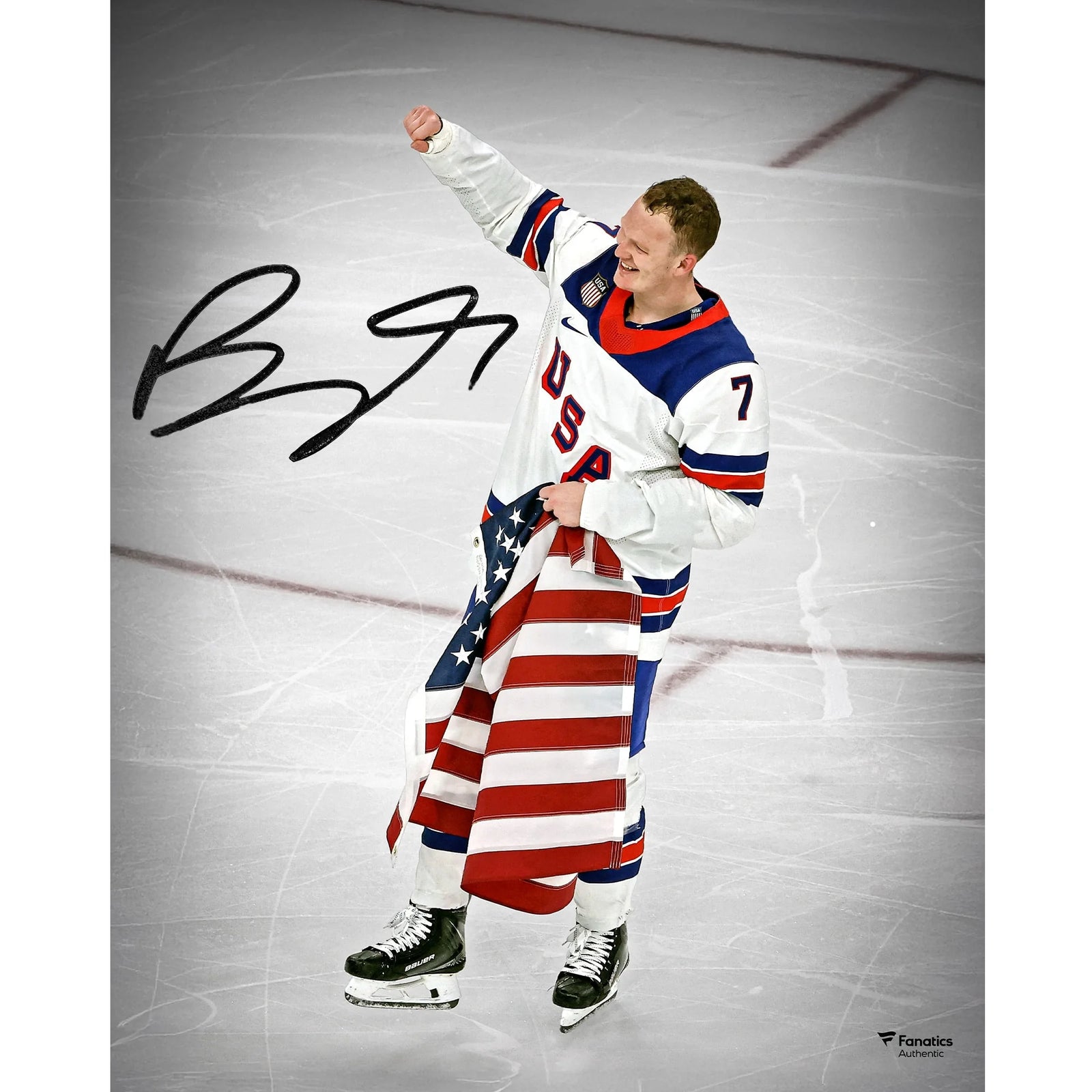 Brady Tkachuk Signed Team USA 16 x 20 Photo | 2026 Olympics Gold