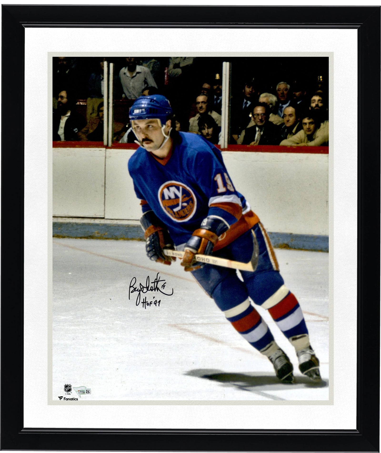 Bryan Trottier Signed Islanders Photograph | HOF 97 Inscription