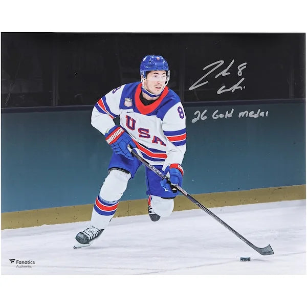 Zach Werenski Signed Team USA 16 x 20 Photo | 2026 Olympic Gold Medal