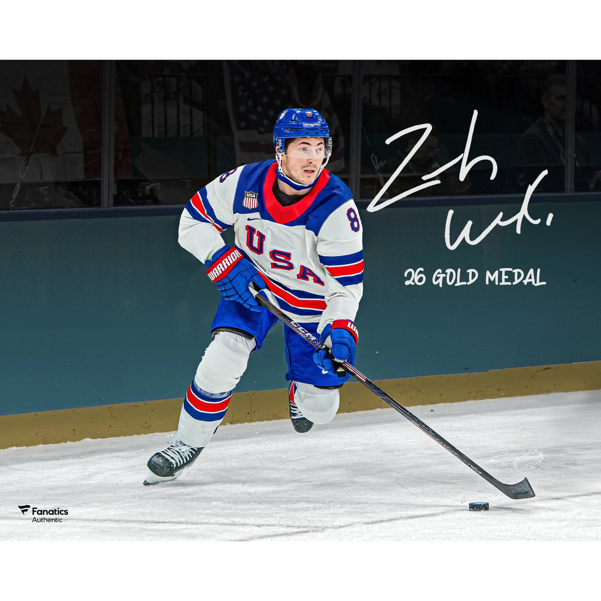 Zach Werenski Signed Team USA 16 x 20 Photo | 2026 Olympic Gold Medal