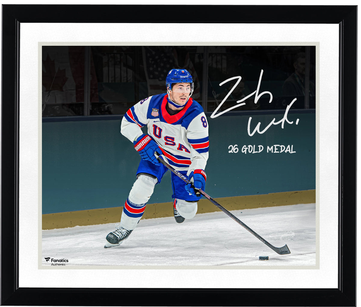 Zach Werenski Signed Team USA 16 x 20 Photo | 2026 Olympic Gold Medal