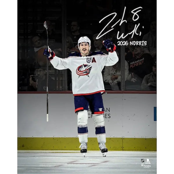 Zach Werenski Signed 16 x 20 Photograph | 2026 Norris Inscription