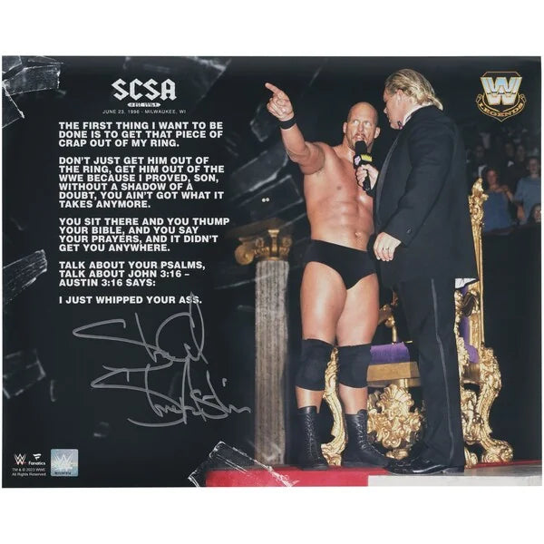 Stone Cold Steve Austin Signed 16 x 20 Photo | 1996 King of the Ring
