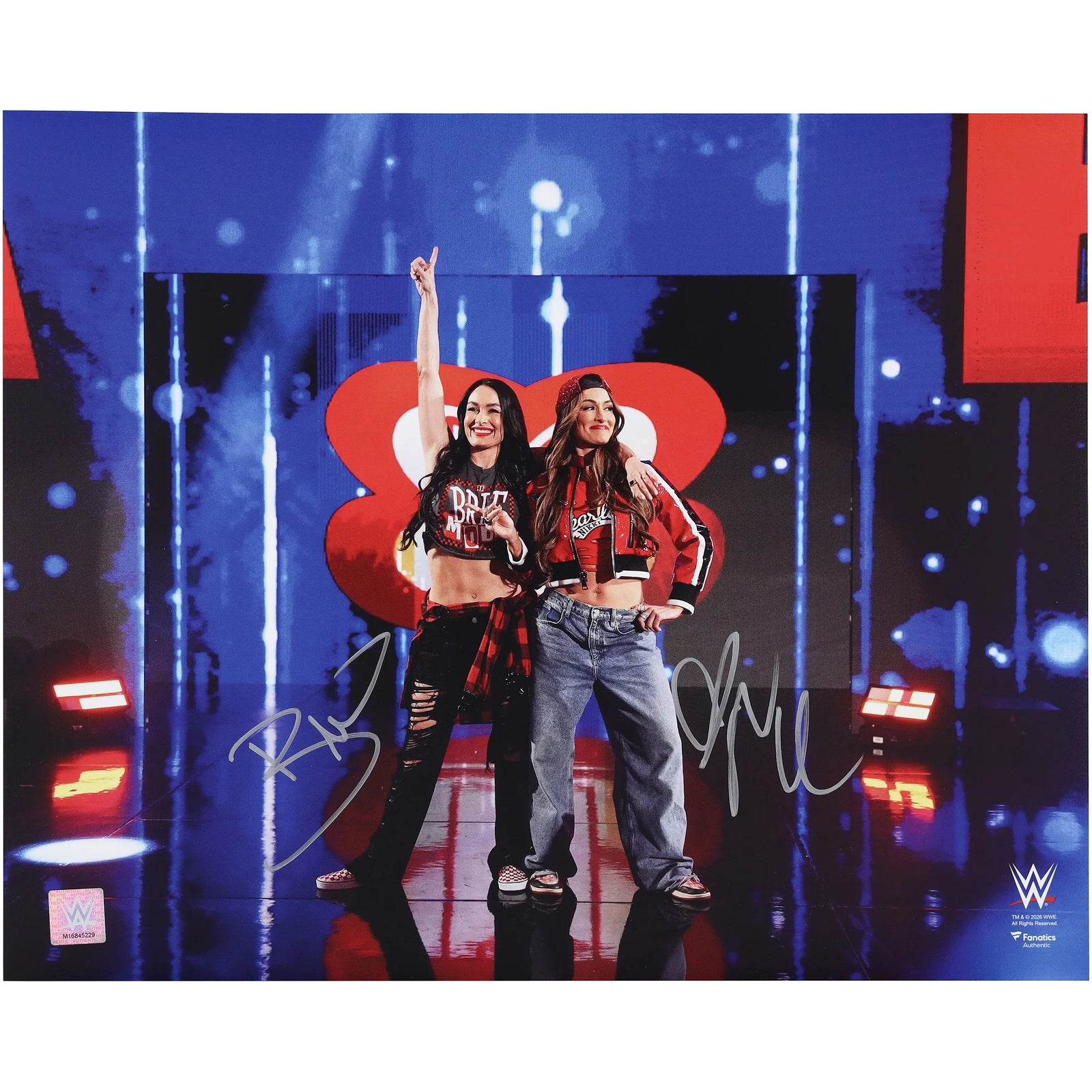 Nikki & Brie Bella Signed 16 x 20 Entrance Photograph | WWE