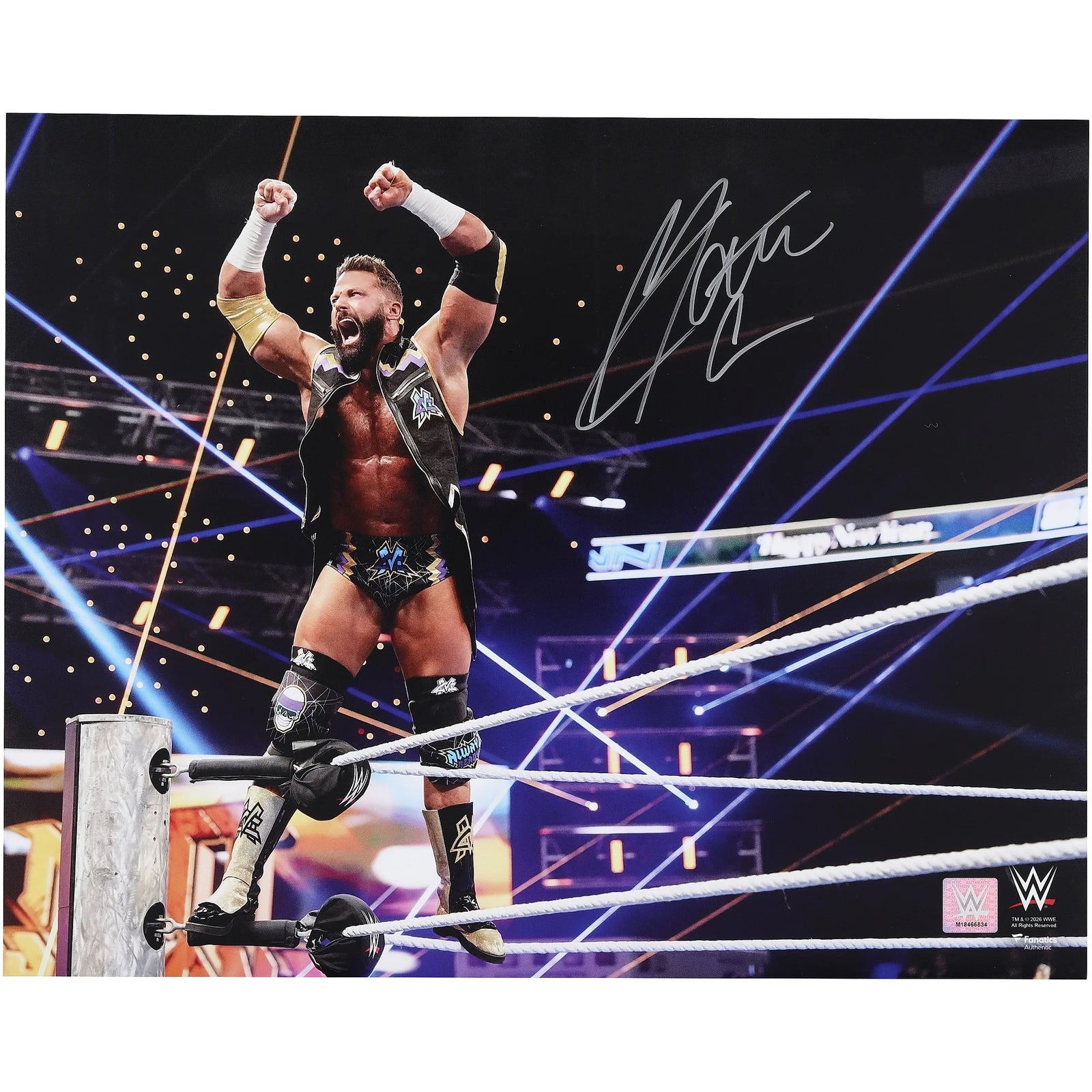 Matt Cardona Signed 16 x 20 On The Ropes Entrance Photo | Authenticated