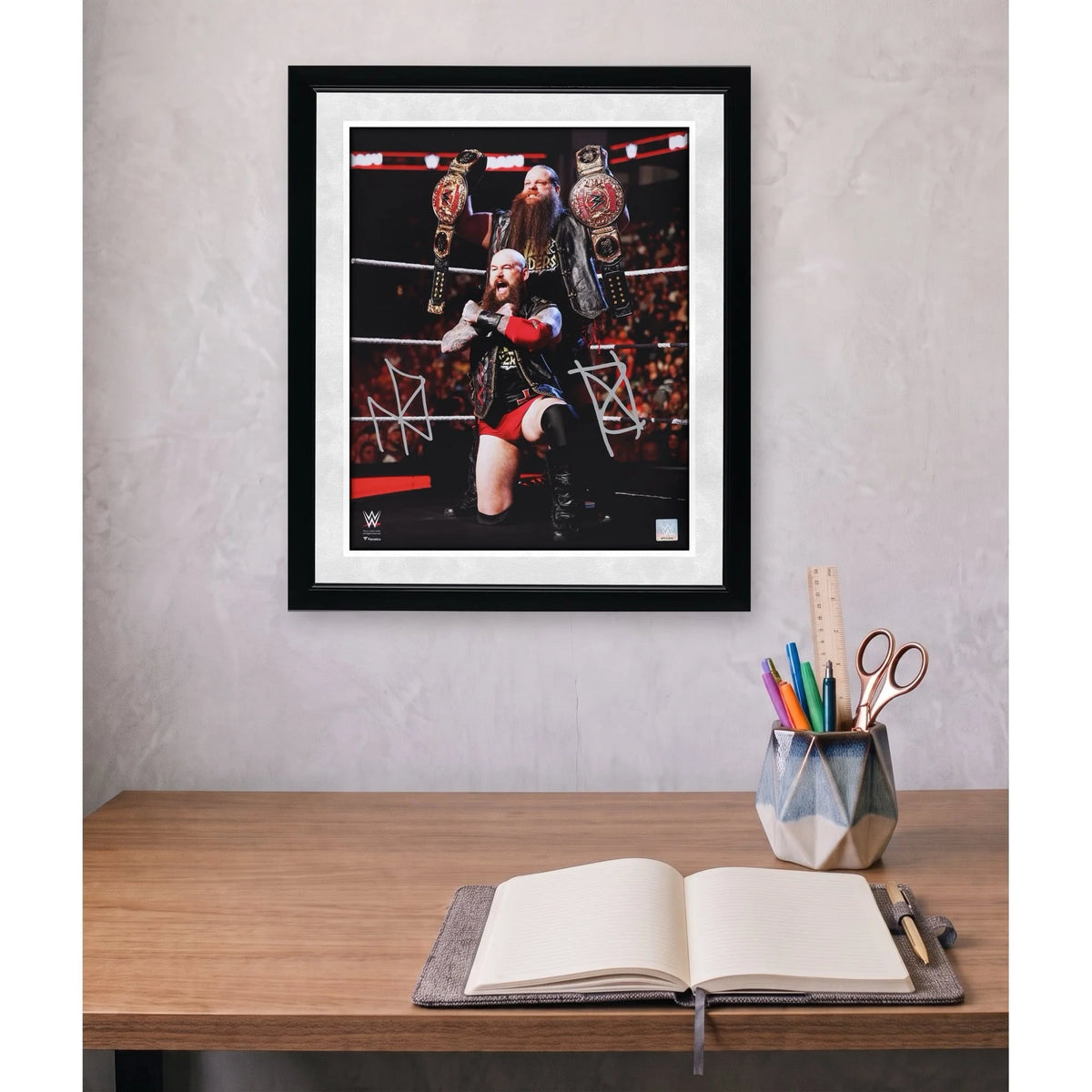 Erik and Ivar The War Raiders Signed 16 x 20 Photo | WWE Tag Team Titles | W16WRER0004