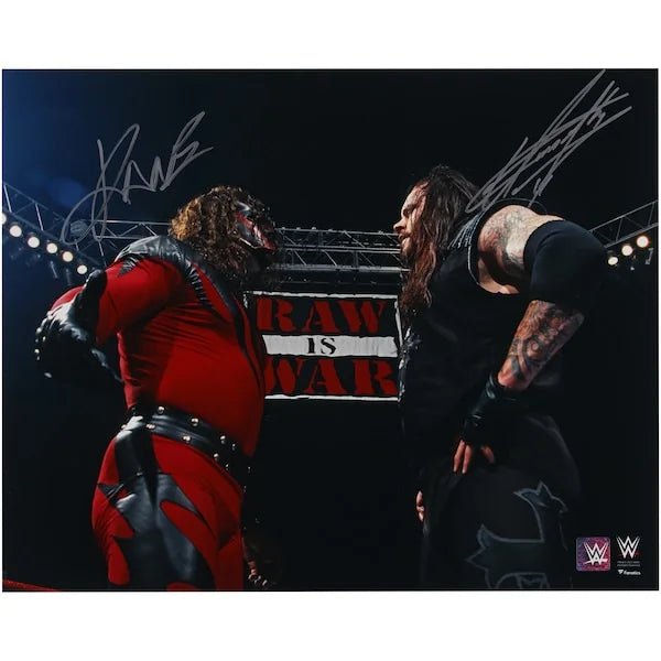Kane and The Undertaker Signed 16 x 20 Photograph | WWE Dual Autograph