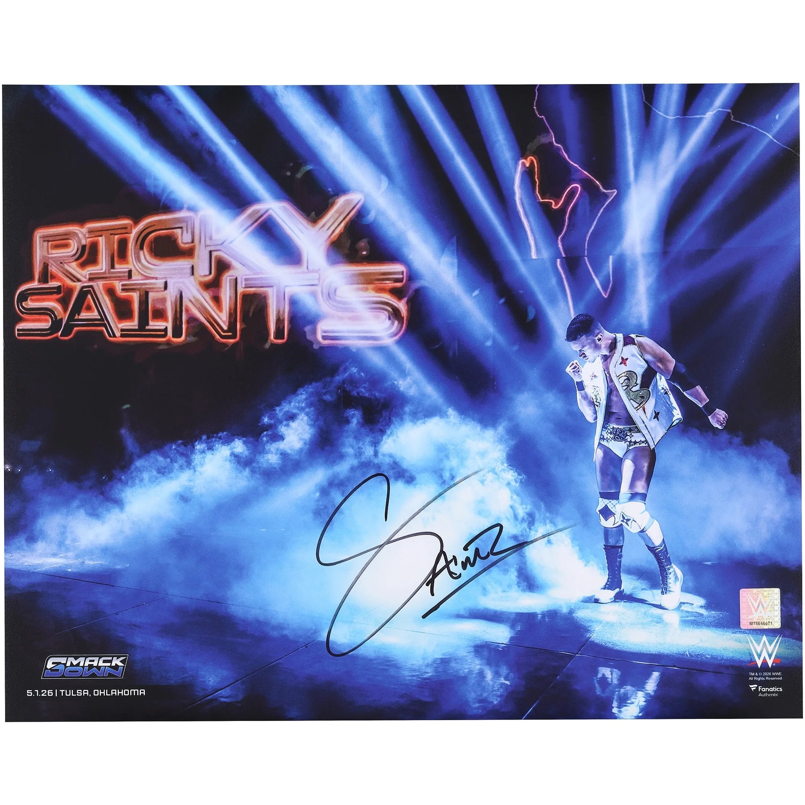 Ricky Saints Signed 16 x 20 Photo | SmackDown Debut