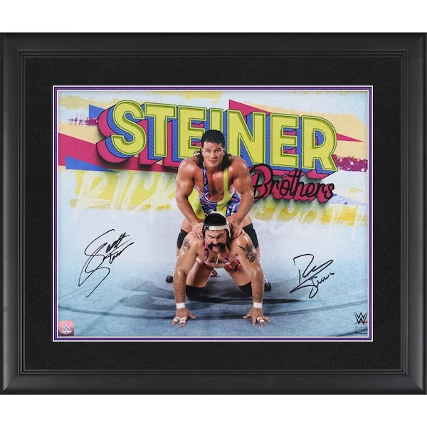 Rick & Scott Steiner Signed 16 x 20 WWE Photograph | Framed