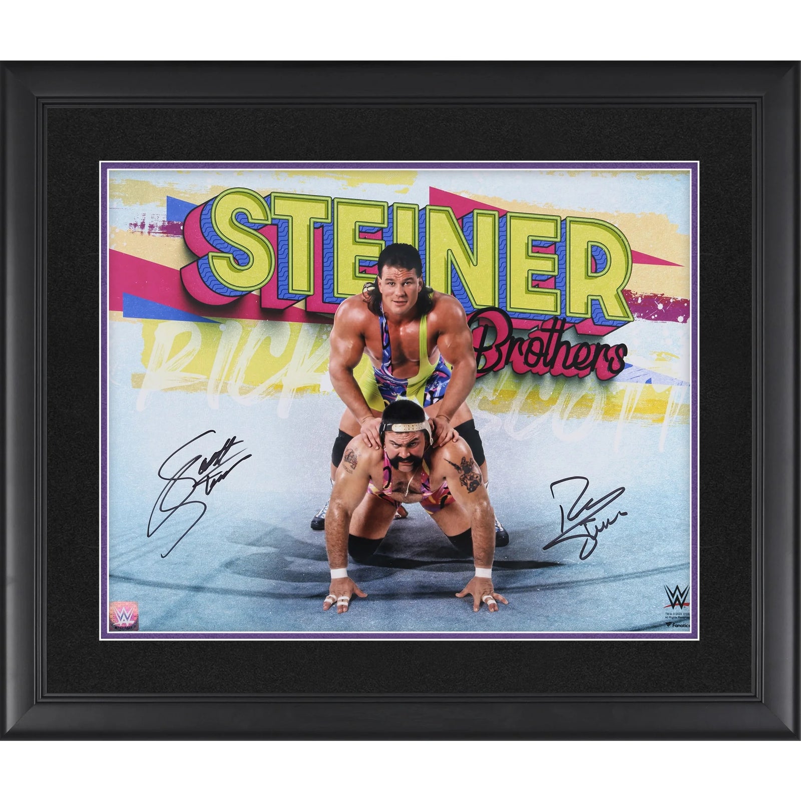 Rick & Scott Steiner Signed 16 x 20 WWE Photograph | Framed