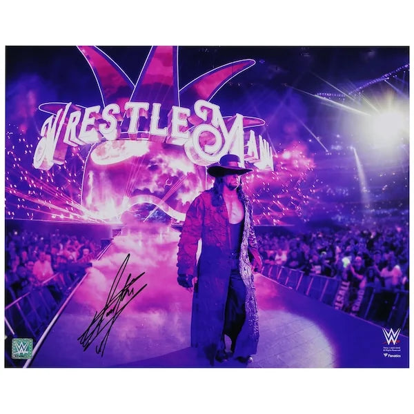 The Undertaker Signed 16 x 20 WrestleMania 34 Entrance Photo | Authenticated