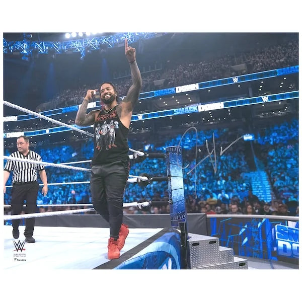 Jimmy Uso Signed 16 x 20 On Ring Apron Photo | Authenticated