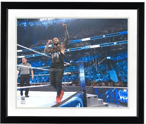 Jimmy Uso Signed 16 x 20 On Ring Apron Photo | Authenticated