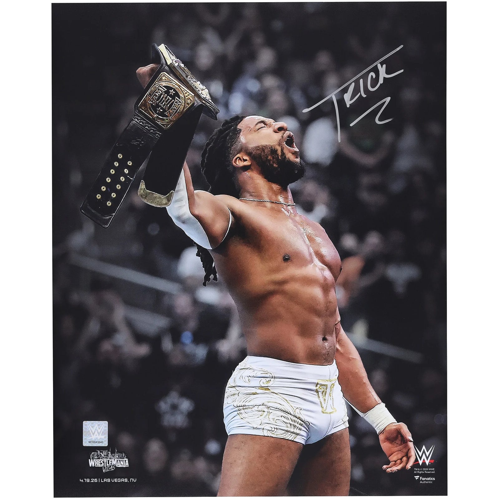 Trick Williams Signed 16 x 20 Photo | WrestleMania 42 Raising Title