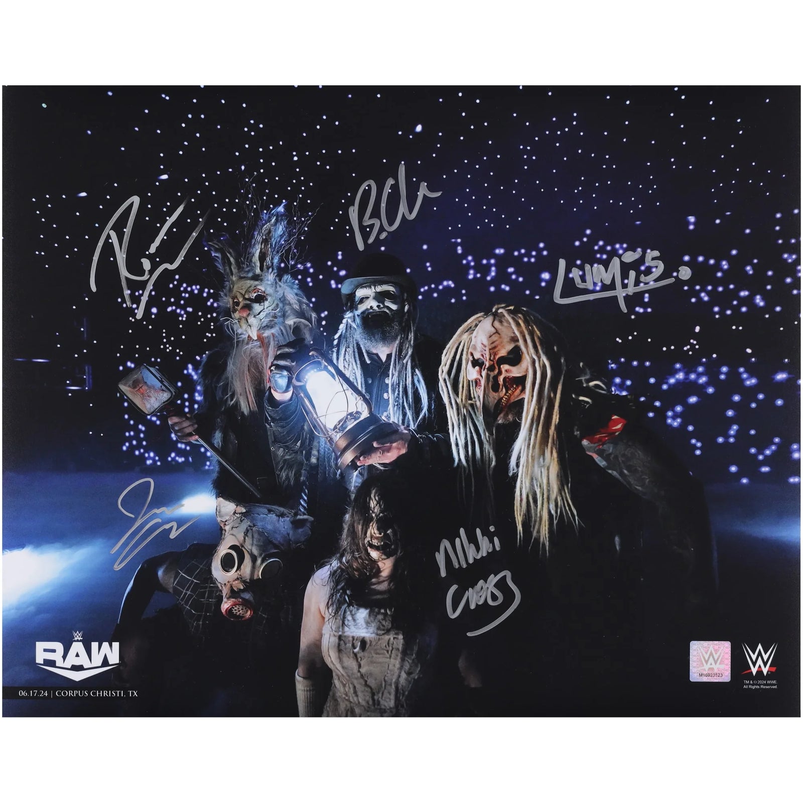 Uncle Howdy, Nikki Cross, Erick Rowan, Dexter Lumis & Joe Gacy Signed 16 x 20 Photo | Firs