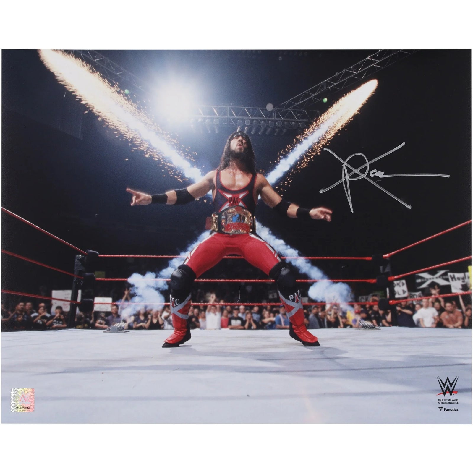 X-Pac Signed 16 x 20 X-Chop Pyro Entrance Photograph | Authenticated