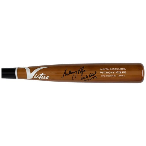 Anthony Volpe Signed Victus Game Model Bat | "MLB Debut 3-30-23" Inscription | WBATSVO0017