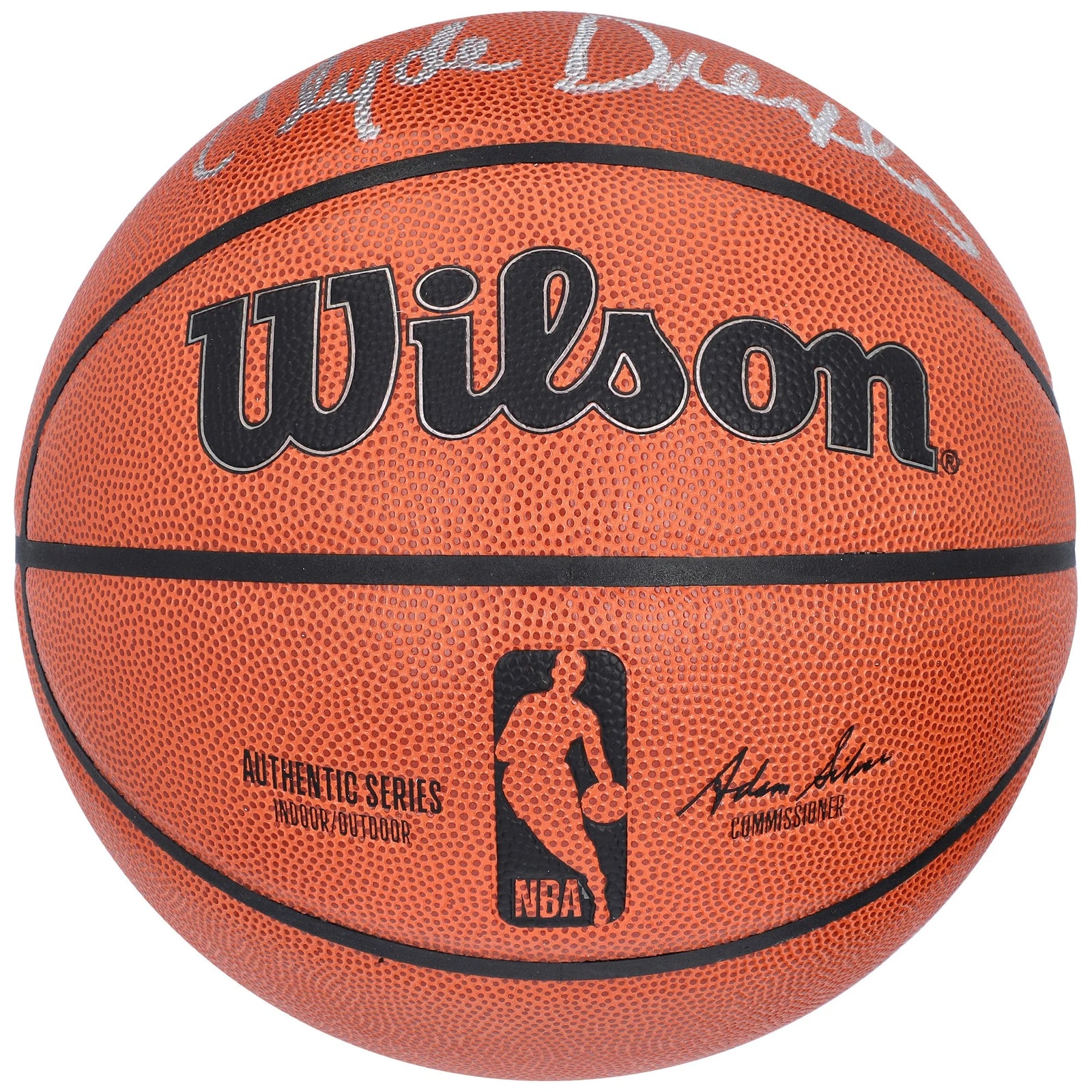 Clyde Drexler Signed Trail Blazers Basketball | Wilson Authentic Series