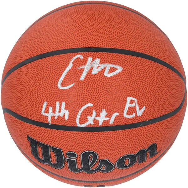 Evan Mobley Signed Wilson Basketball | 4th Quarter Ev Inscription